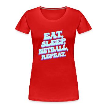 Lustiger Netball-Liebhaber - Frauen Premium Bio T-Shirt - Rot - Vorne - Mia (176cm)