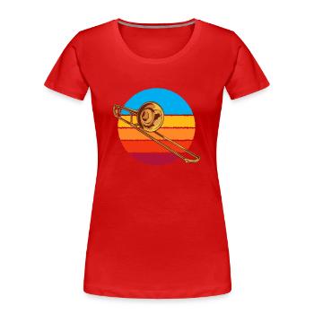 Trombone Joueur de trombone Tromboniste - T-shirt bio Premium Femme - rouge - Devant - Mia (176cm)
