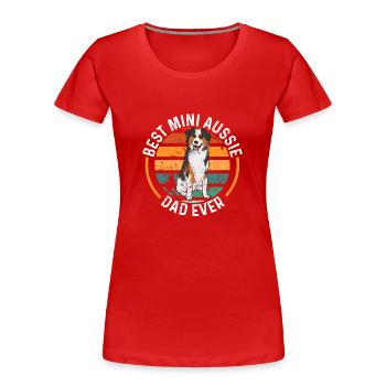 Berger australien miniature - T-shirt bio Premium Femme - rouge - Devant - Mia (176cm)