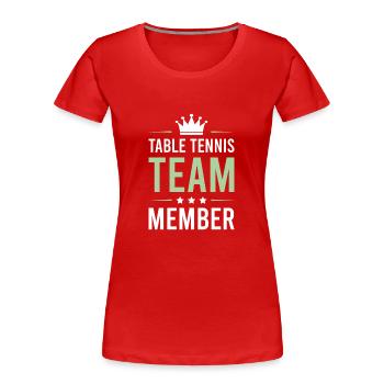 Tisch Tennis Team - Frauen Premium Bio T-Shirt - Rot - Vorne - Mia (176cm)