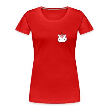 Tête de licorne minimaliste aux couleurs de l’arc-en-ciel - T-shirt bio Premium Femme - rouge - Devant - Mia (176cm)
