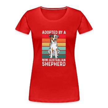 Berger australien miniature - T-shirt bio Premium Femme - rouge - Devant - Mia (176cm)