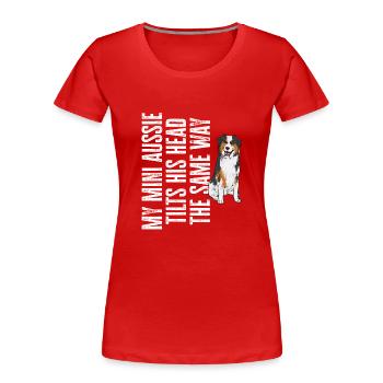 Berger australien miniature - T-shirt bio Premium Femme - rouge - Devant - Mia (176cm)