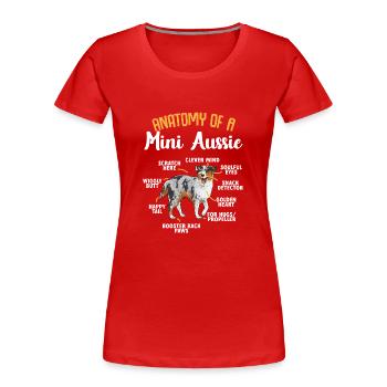 Berger australien miniature - T-shirt bio Premium Femme - rouge - Devant - Mia (176cm)