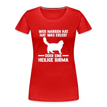Heilige Birma Katze - Frauen Premium Bio T-Shirt - Rot - Vorne - Mia (176cm)