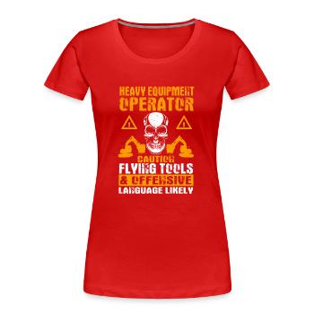 Baggerfahrer - Frauen Premium Bio T-Shirt - Rot - Vorne - Mia (176cm)