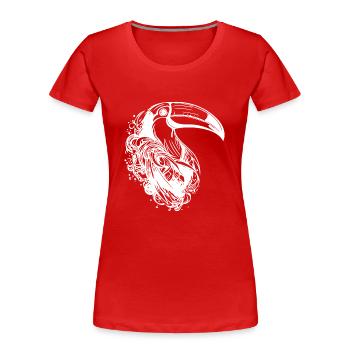 Mignon oiseau tropical toucan avec un énorme bec - T-shirt bio Premium Femme - rouge - Devant - Mia (176cm)