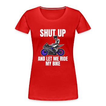Moto Lifestyle / Moto / Moto motard - T-shirt bio Premium Femme - rouge - Devant - Mia (176cm)