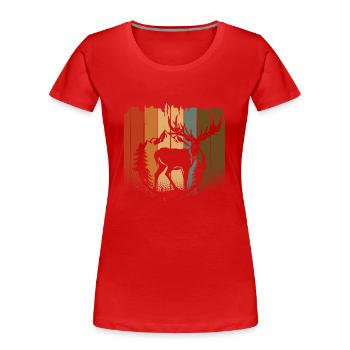 Elk - Women's Premium Organic T-Shirt - red - Front - Mia (176cm)