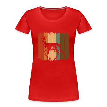 Reh - Frauen Premium Bio T-Shirt - Rot - Vorne - Mia (176cm)