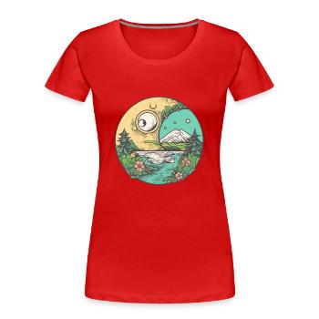 wundervolle Natur - Frauen Premium Bio T-Shirt - Rot - Vorne - Mia (176cm)