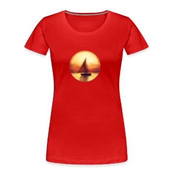 Segeln Segelboot Jolle Segelschiff Segler - Frauen Premium Bio T-Shirt - Rot - Vorne - Mia (176cm)