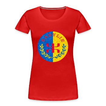 Kabylie flag - Tifinagh script - Women's Premium Organic T-Shirt - red - Front - Mia (176cm)