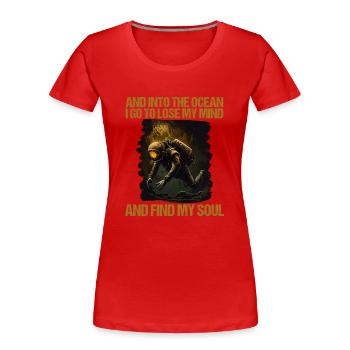 Plongeur plongeur plongeur - T-shirt bio Premium Femme - rouge - Devant - Mia (176cm)