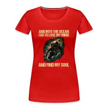 Plongeur plongeur plongeur - T-shirt bio Premium Femme - rouge - Devant - Mia (176cm)