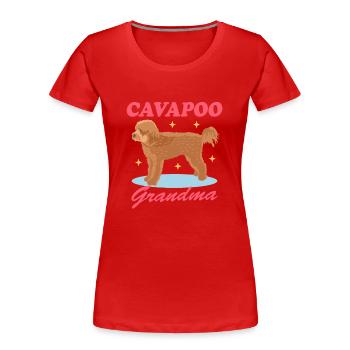 Grand-mère Cavapoo | Cadeau du propriétaire de chien Cavoodle - T-shirt bio Premium Femme - rouge - Devant - Mia (176cm)