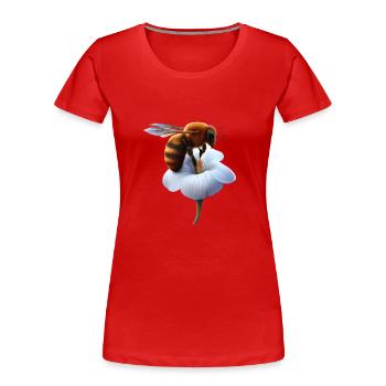 Biene auf Blume - Frauen Premium Bio T-Shirt - Rot - Vorne - Mia (176cm)