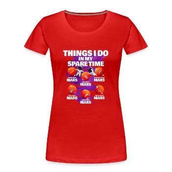 Mars - Frauen Premium Bio T-Shirt - Rot - Vorne - Mia (176cm)
