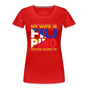 Meine Frau Ist Die Philippinische Philippinen - Frauen Premium Bio T-Shirt - Rot - Vorne - Mia (176cm)