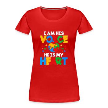 Autism Autism Gift - Women's Premium Organic T-Shirt - red - Front - Mia (176cm)