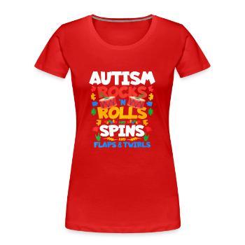 Autism Autism Gift - Women's Premium Organic T-Shirt - red - Front - Mia (176cm)