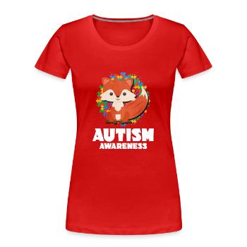 Autism Autism Gift - Women's Premium Organic T-Shirt - red - Front - Mia (176cm)