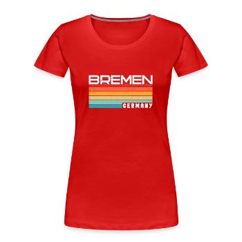 Bremerin Bremer Bremen - Frauen Premium Bio T-Shirt - Rot - Vorne - Mia (176cm)