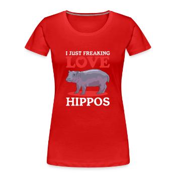 Hippo Baby Hippo Hippos Gift - Women's Premium Organic T-Shirt - red - Front - Mia (176cm)