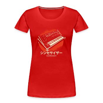 Synthesizer Techno Instrument Japanisch - Frauen Premium Bio T-Shirt - Rot - Vorne - Mia (176cm)