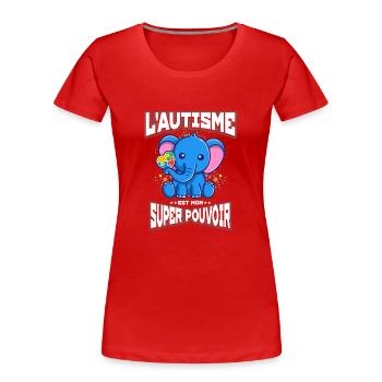 Autism Autism Gift - Women's Premium Organic T-Shirt - red - Front - Mia (176cm)