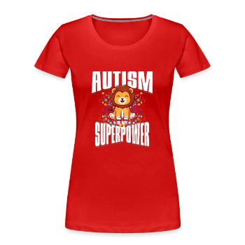 Autism Autism Gift - Women's Premium Organic T-Shirt - red - Front - Mia (176cm)