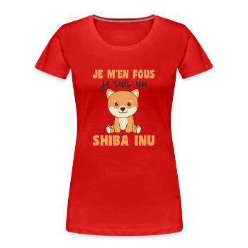 Je m'en fous je suis un shiba inu - süßer Hund - Frauen Premium Bio T-Shirt - Rot - Vorne - Mia (176cm)