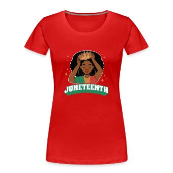 Juneteenth 1865 Black African American Afrika - Frauen Premium Bio T-Shirt - Rot - Vorne - Mia (176cm)