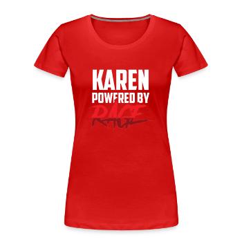 Karen poussée par la colère Drôle Les mèmes de Karen - T-shirt bio Premium Femme - rouge - Devant - Mia (176cm)