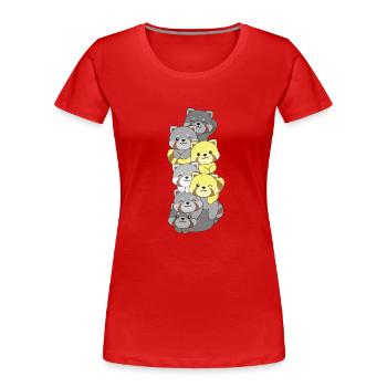 Demigent Flag Pride LGBTQ Mignon Panda Rouge - T-shirt bio Premium Femme - rouge - Devant - Mia (176cm)