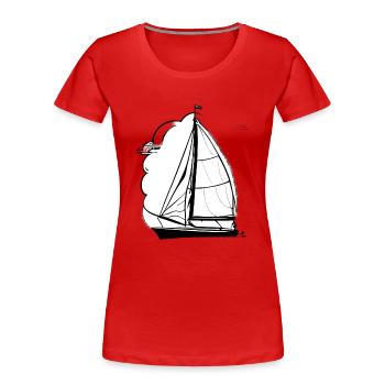 Segelschiff Segler Segelboot Segelsport Segeln - Frauen Premium Bio T-Shirt - Rot - Vorne - Mia (176cm)