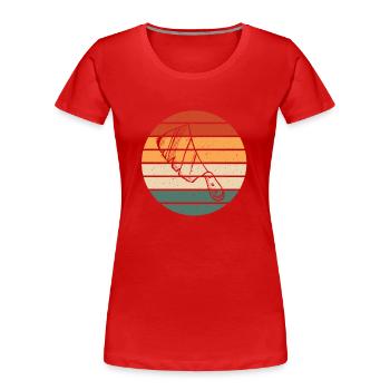 Retro Cleaver Messer Metzger Messer - Frauen Premium Bio T-Shirt - Rot - Vorne - Mia (176cm)