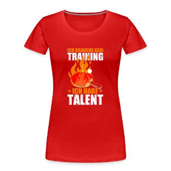 Ich habe Talent Tischtennis Tischtennisspieler - Frauen Premium Bio T-Shirt - Rot - Vorne - Mia (176cm)