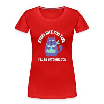 Fat Cat Obesity - Women's Premium Organic T-Shirt - red - Front - Mia (176cm)