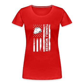 USA Flag Tunnel Workers America - Women's Premium Organic T-Shirt - red - Front - Mia (176cm)