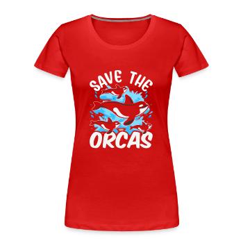 Rettet Die Orcas Orca Schützen Meer Wal - Frauen Premium Bio T-Shirt - Rot - Vorne - Mia (176cm)
