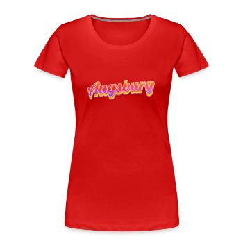 Augsburgerin Augsburger Augsburg - Frauen Premium Bio T-Shirt - Rot - Vorne - Mia (176cm)