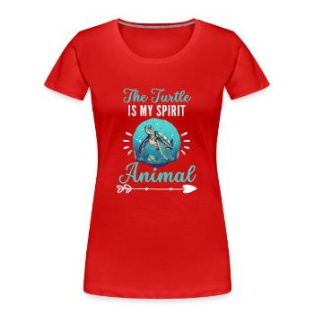 Ozean Die Schildkröte ist mein spirituelles Tier - Frauen Premium Bio T-Shirt - Rot - Vorne - Mia (176cm)