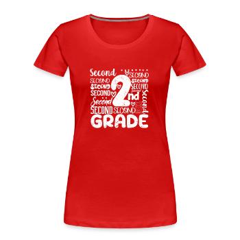 Tie Dye 2nd Grade Typography Team Teacher Second - T-shirt bio Premium Femme - rouge - Devant - Mia (176cm)