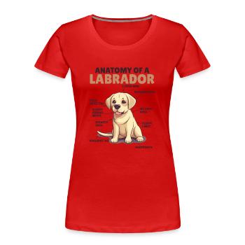 Explication du chien Anatomie d’un Labrador - T-shirt bio Premium Femme - rouge - Devant - Mia (176cm)