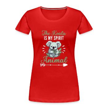 Der Koala ist mein spirituelles Tier Koala - Frauen Premium Bio T-Shirt - Rot - Vorne - Mia (176cm)