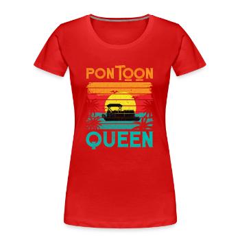 Rétro Vintage Style Pontoon Queen - T-shirt bio Premium Femme - rouge - Devant - Mia (176cm)