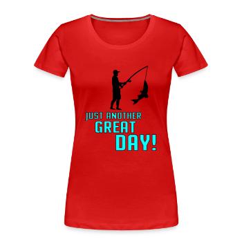 fishing another great day 002 - Frauen Premium Bio T-Shirt - Rot - Vorne - Mia (176cm)