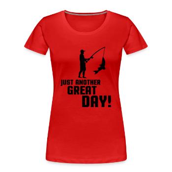 fishing another great day 001 - Frauen Premium Bio T-Shirt - Rot - Vorne - Mia (176cm)