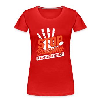 Bullying Prevention Kindness - Women's Premium Organic T-Shirt - red - Front - Mia (176cm)